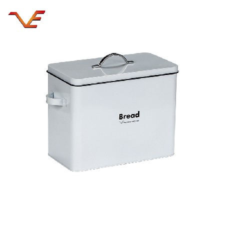 时尚简约方形面包箱白色方形大号铁皮面包盒茶叶咖啡收纳储蓄罐