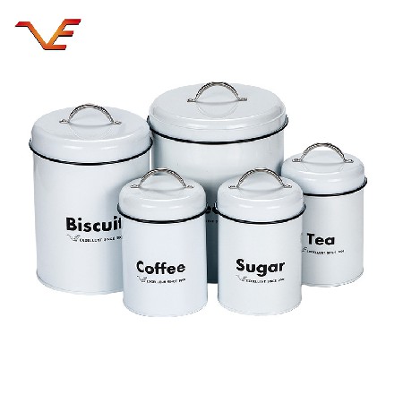 Light and extravagant iron can storage kit Household kitchen food Dry food sealed storage Snack pot Coffee pot Tea pot