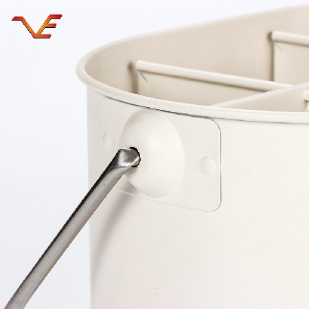 Factory supplied household and commercial fashion simple white six compartment ice bucket portable stainless steel hand ice bucket