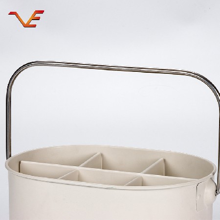 厂家直供 家用商用时尚简约白色六格冰桶 手提式不锈钢手挽冰桶